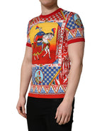Multicolor Carretto Print Crew Neck T-shirt