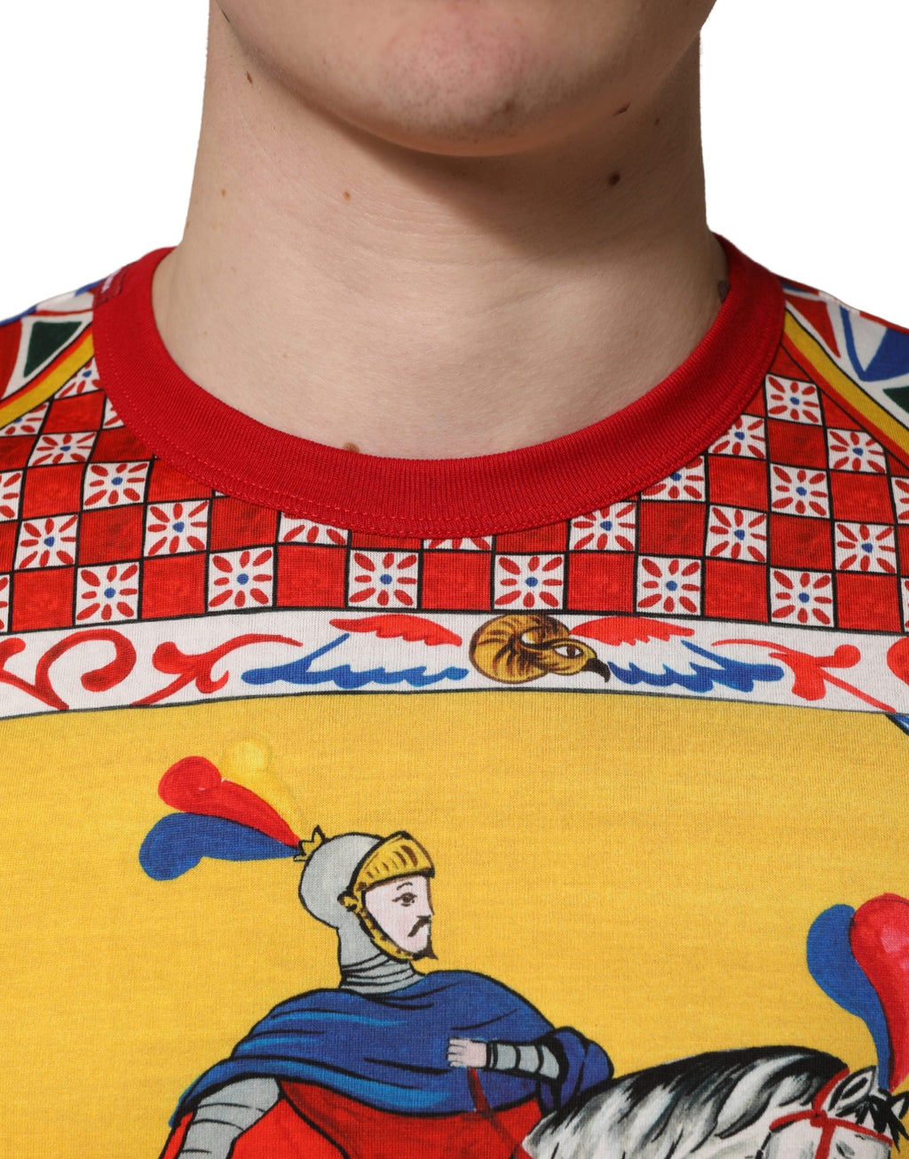 Multicolor Carretto Print Crew Neck T-shirt