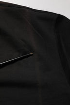 Black Cotton V-Neck Men Short Sleeves T-shirt