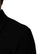 Black Cotton Collared Short Sleeves Men Polo T-shirt