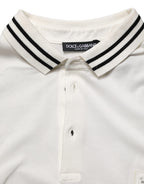 White Logo Plaque Short Sleeve Polo T-shirt