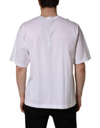 White Oversized Cotton Men Crew Neck T-shirt