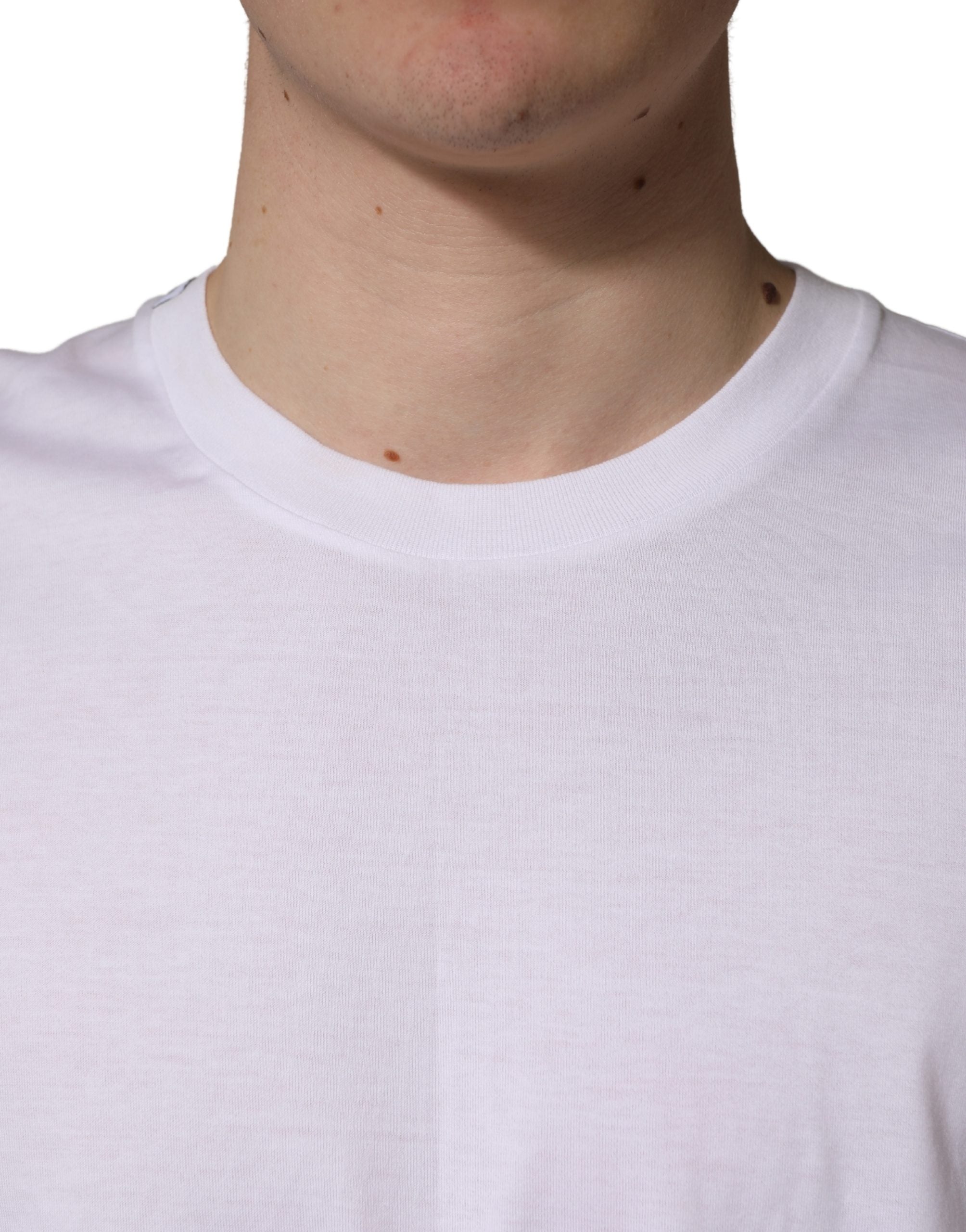 White Oversized Cotton Men Crew Neck T-shirt