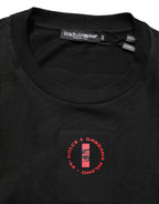 Black Cotton Jersey Logo Patch Crew Neck T-shirt