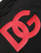 Black Cotton Jersey Logo Patch Crew Neck T-shirt