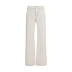 White Cotton Straight-Leg Jeans