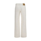White Cotton Straight-Leg Jeans