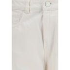 White Cotton Straight-Leg Jeans