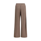 Brown Cotton Casual Pants