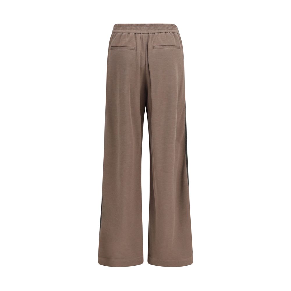 Brown Cotton Casual Pants