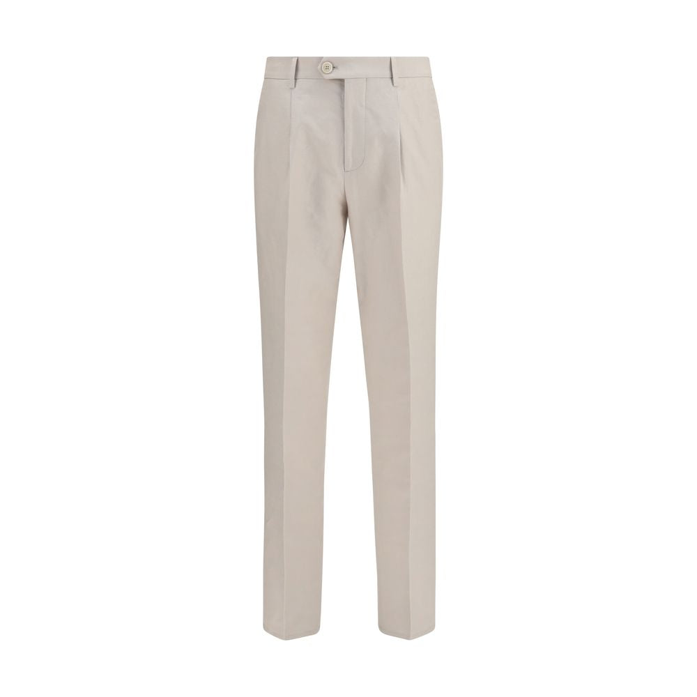 Beige Cotton Dress Pants