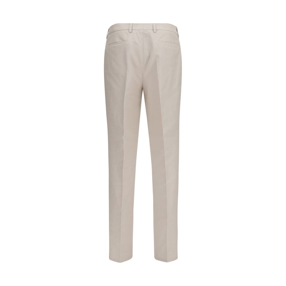 Beige Cotton Dress Pants