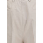 Beige Cotton Dress Pants
