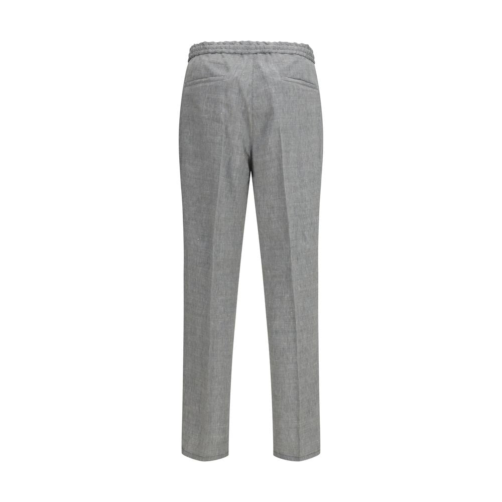 Gray Linen Casual Pants