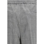 Gray Linen Casual Pants
