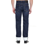 Blue Cotton Straight-Leg Jeans