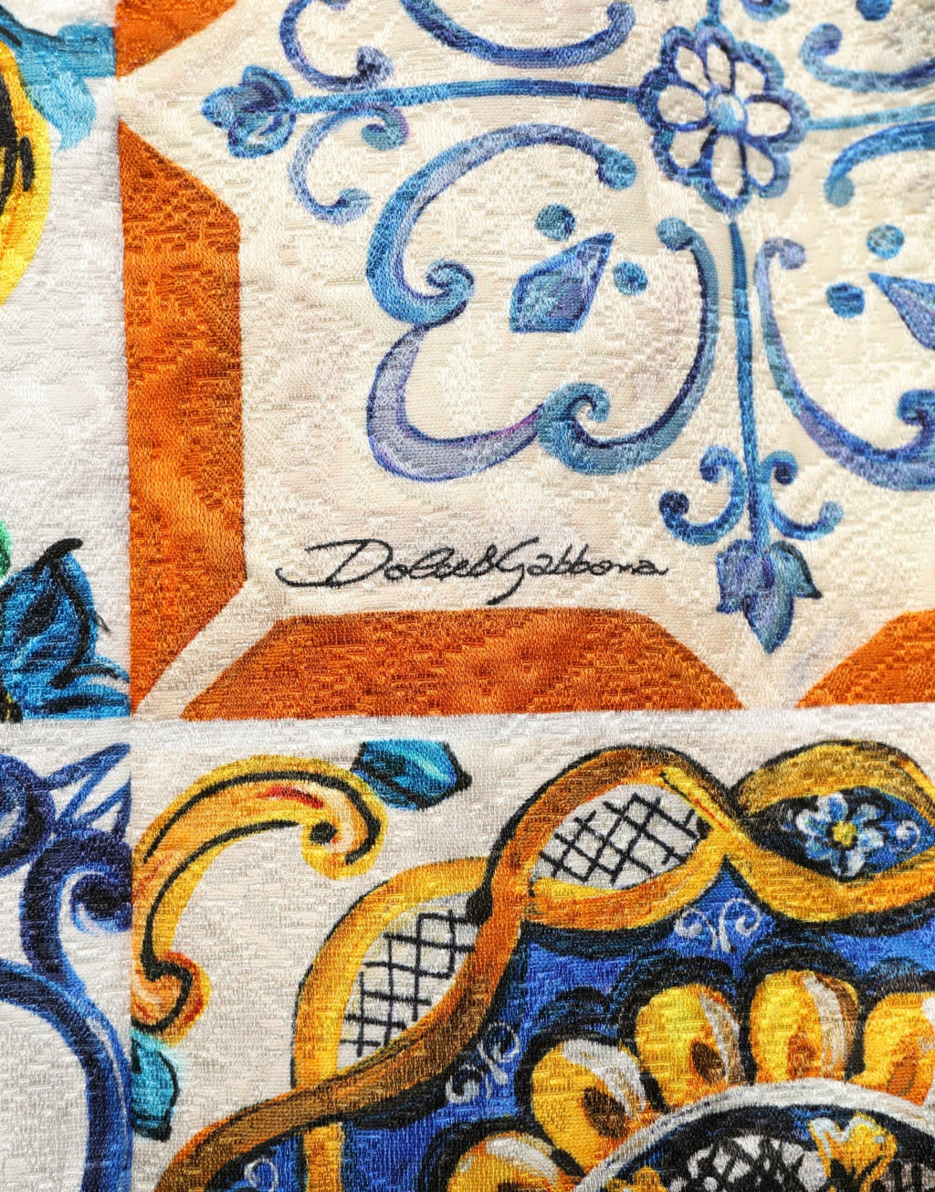 Multicolor Majolica Print Cotton Mini Dress