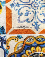 Multicolor Majolica Print Cotton Mini Dress