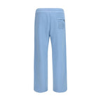 Blue Cotton Casual Pants