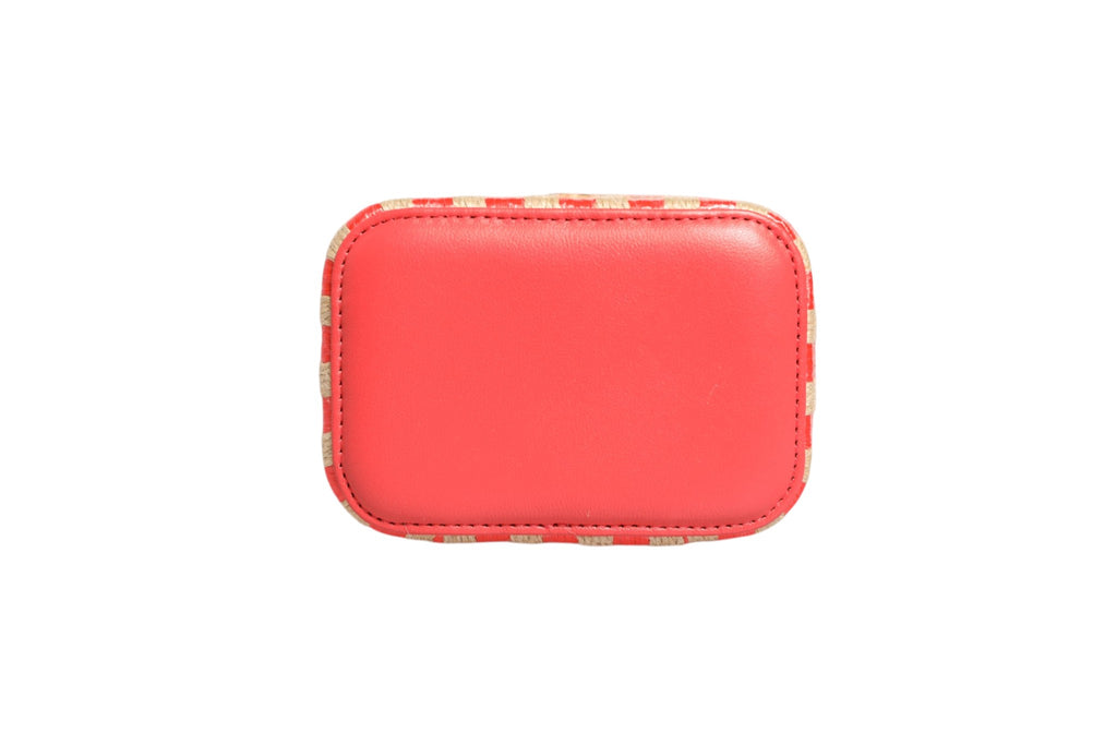 Raffia Jute Striped Mini Vanity Case