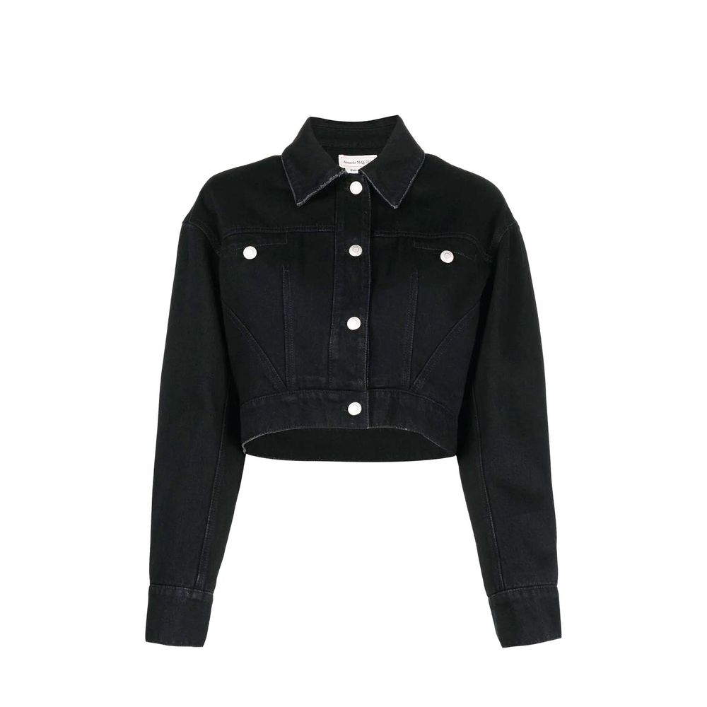 Black Cotton Denim Jacket