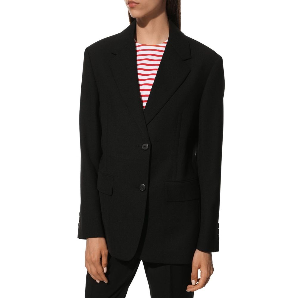 Black Fleece Wool Coat