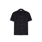 Black Wool Shortsleeve Shirt