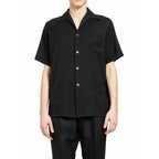 Black Wool Shortsleeve Shirt