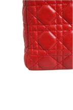 Red Cannage Lambskin Leather Lady Dior Bag
