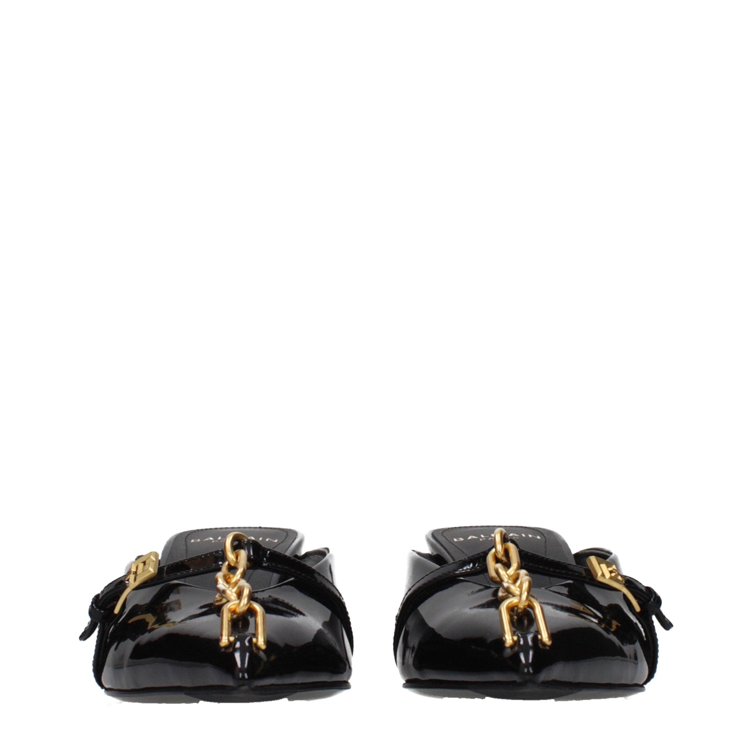 Black Leather Platform Sandals