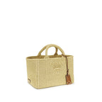 Beige Viscose Shoulder Bag