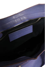 Purple Leather City Bag With Hardware