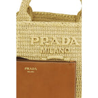 Beige Viscose Shoulder Bag