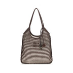 Brown Viscose Shoulder Bag