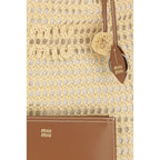 Beige Viscose Shoulder Bag