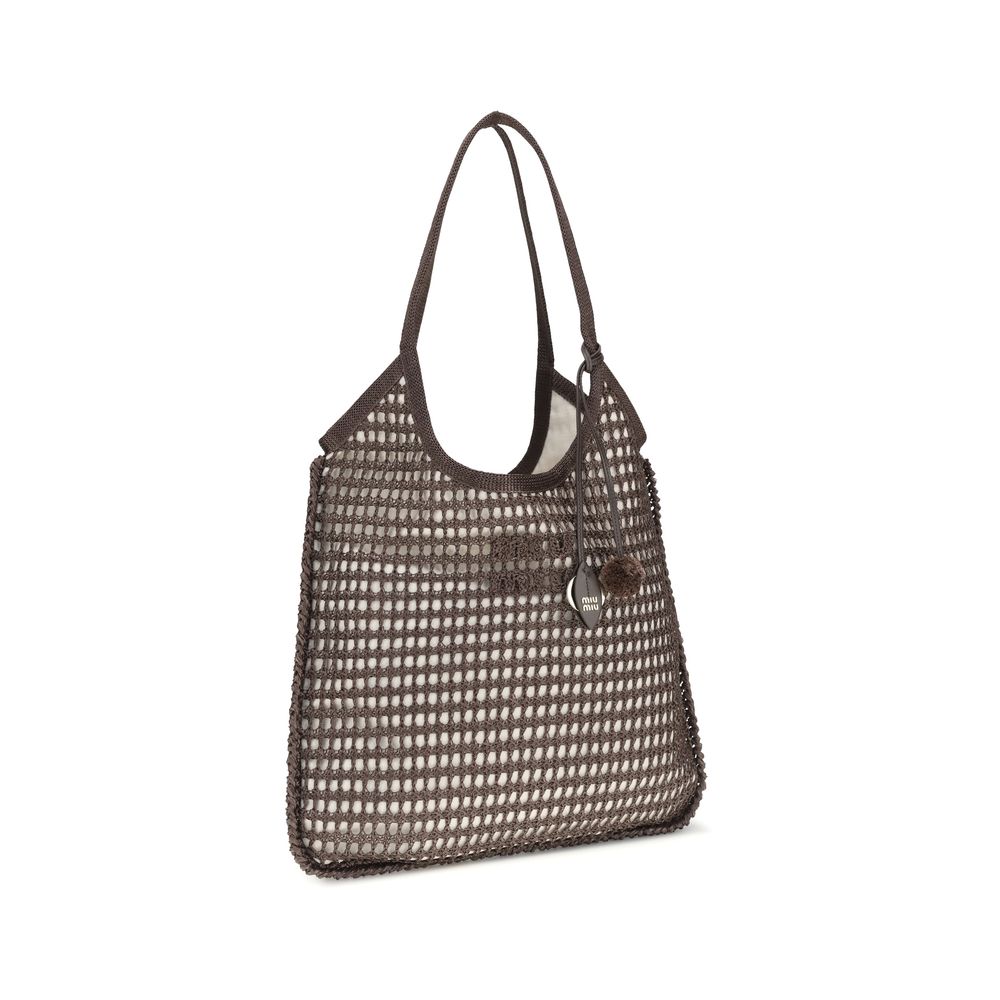 Brown Viscose Shoulder Bag