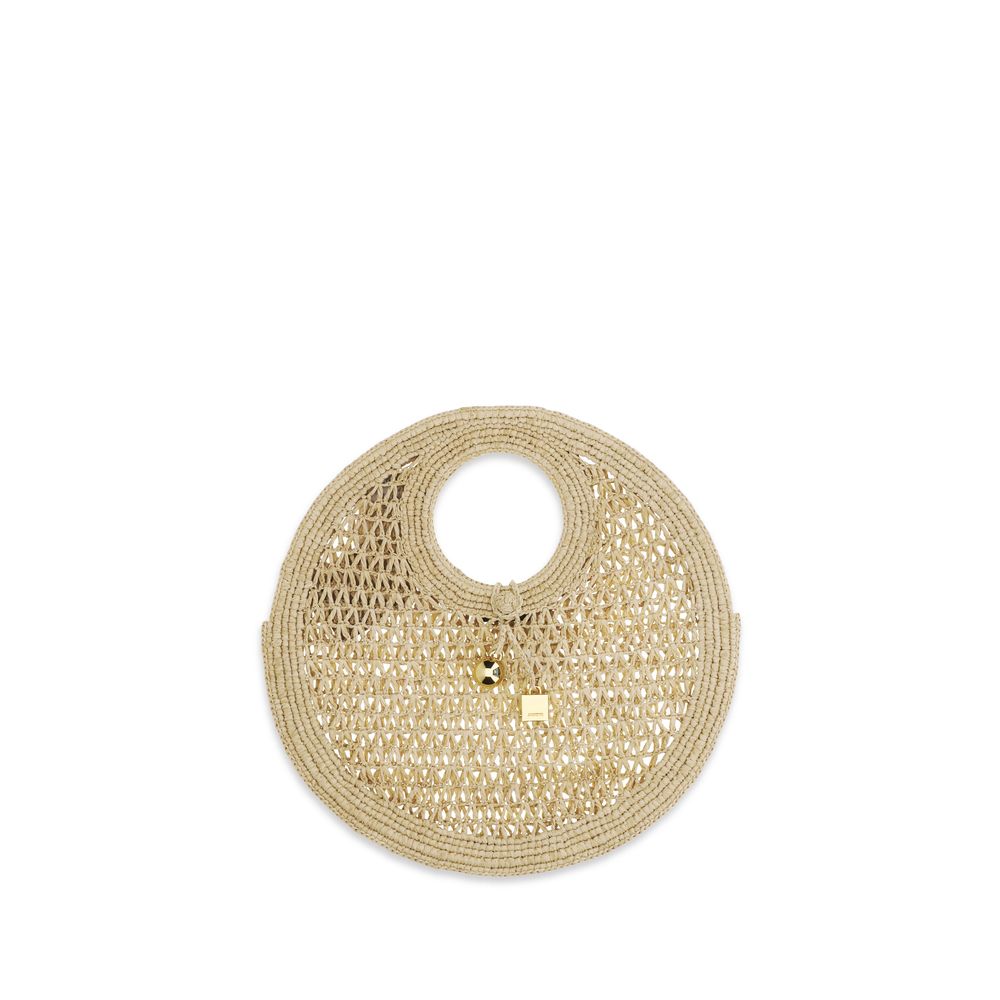 Beige Raffia Handbag
