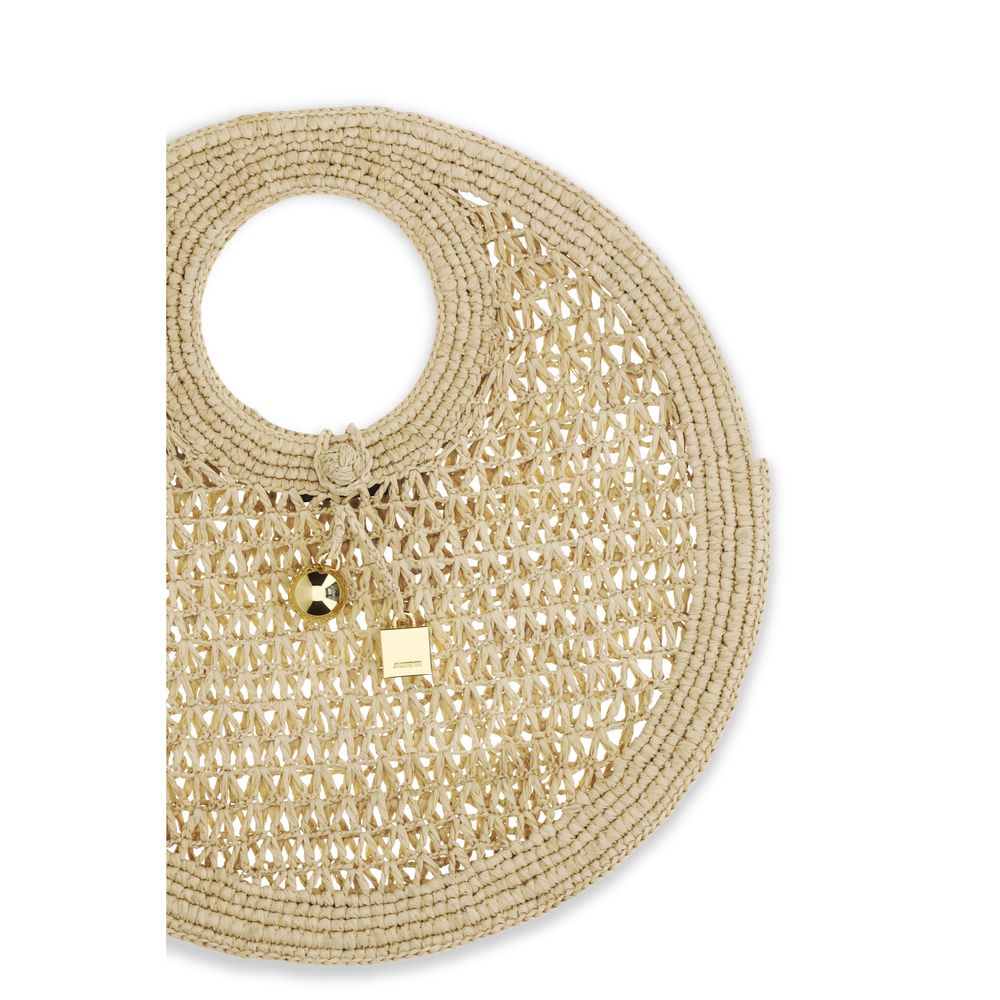 Beige Raffia Handbag