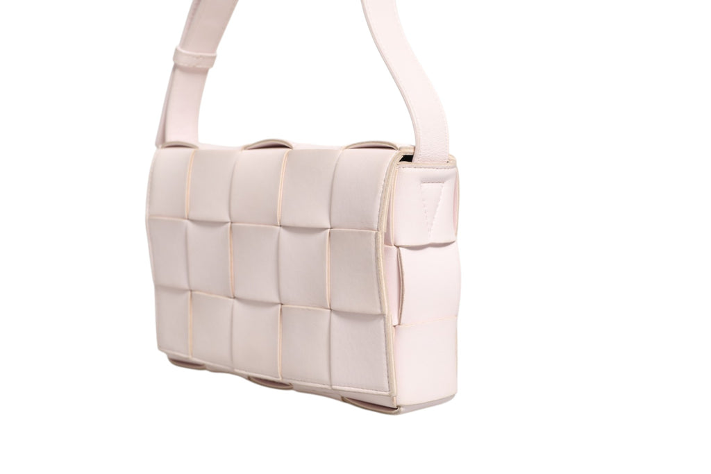 Pink Intrecciato Cassette Shoulder Bag