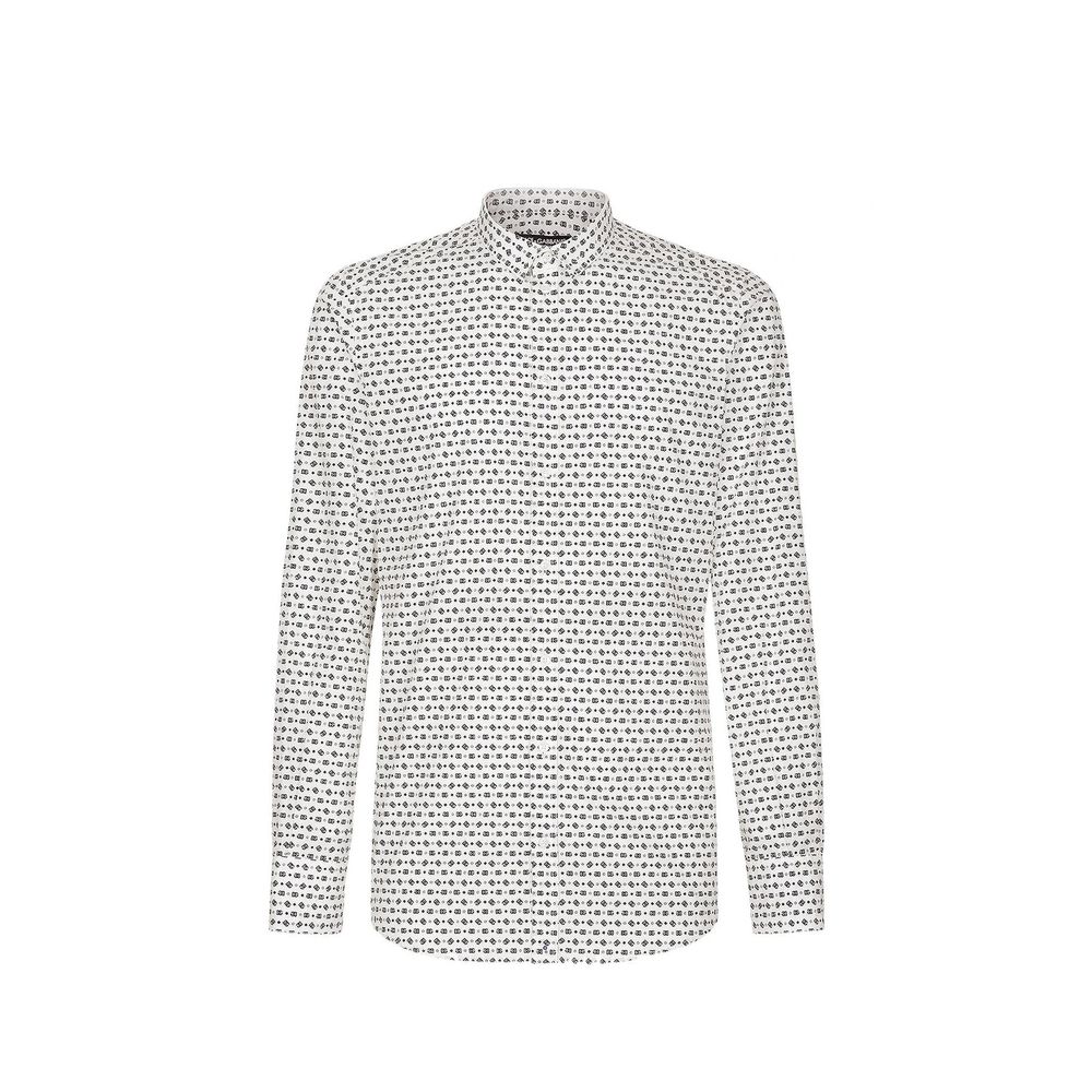 White Cotton Pattern Shirt