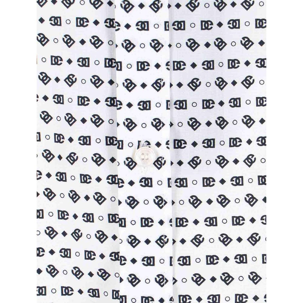 White Cotton Pattern Shirt