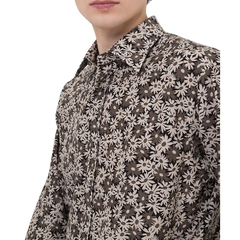 Bicolor Cotton Pattern Shirt