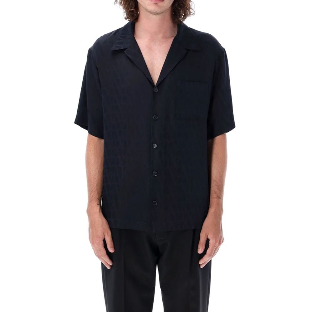 Blue Silk Pattern Shirt