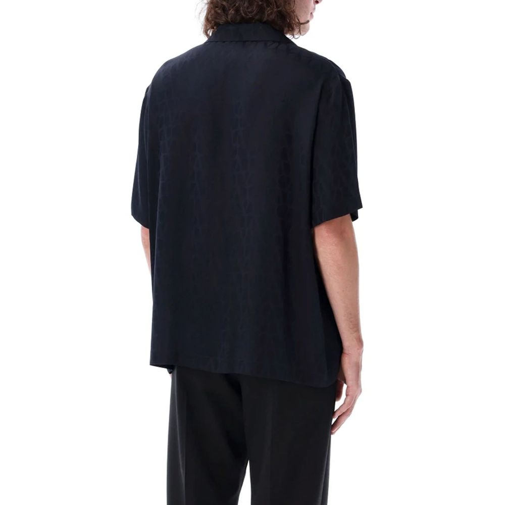 Blue Silk Pattern Shirt