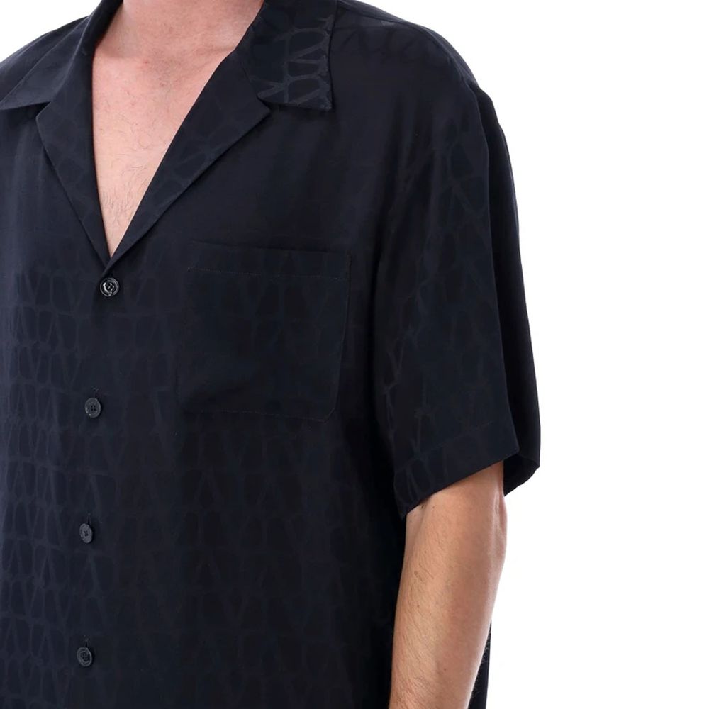 Blue Silk Pattern Shirt