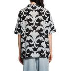 Black Silk Pattern Shirt