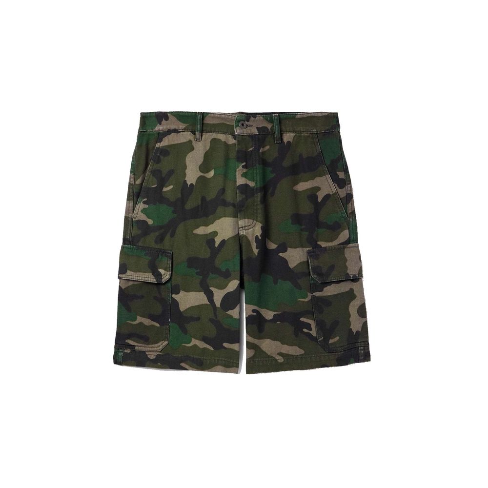 Bicolor Cotton Cargo Shorts