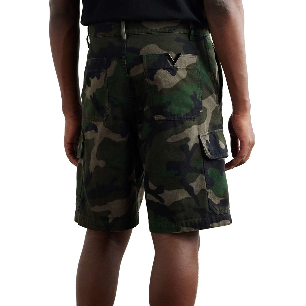 Bicolor Cotton Cargo Shorts