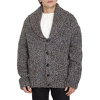 Gray Alpaca Leather Cardigan