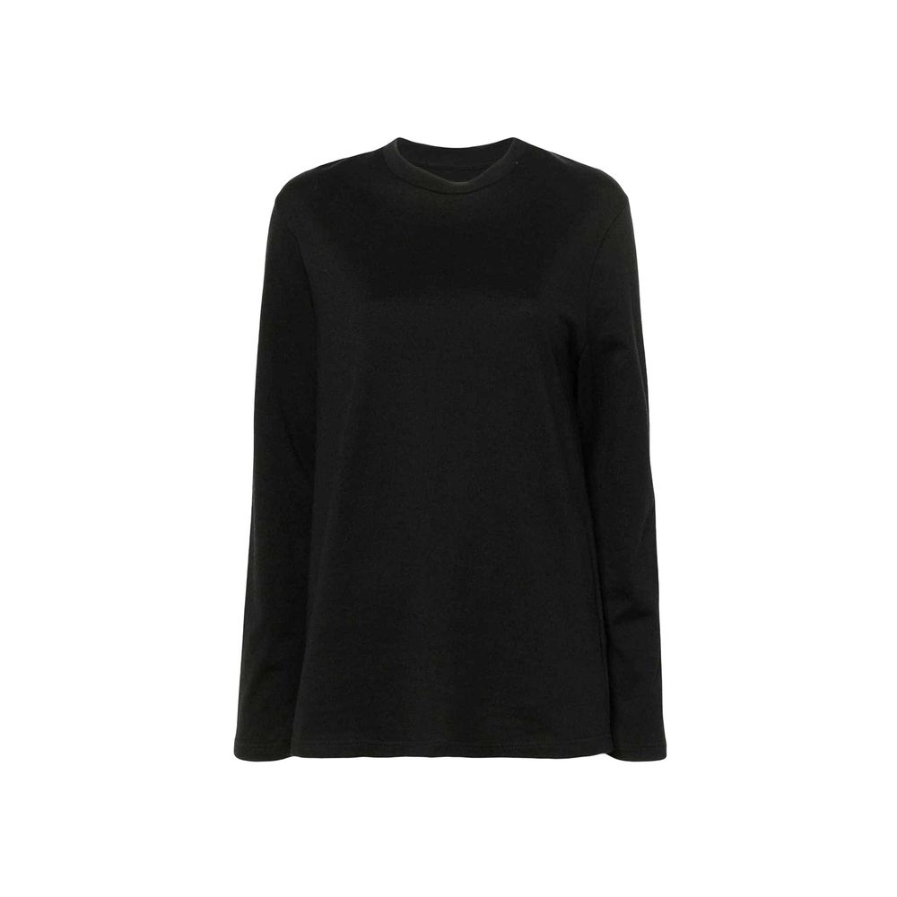 Black Cotton Long Sleeve T-Shirt
